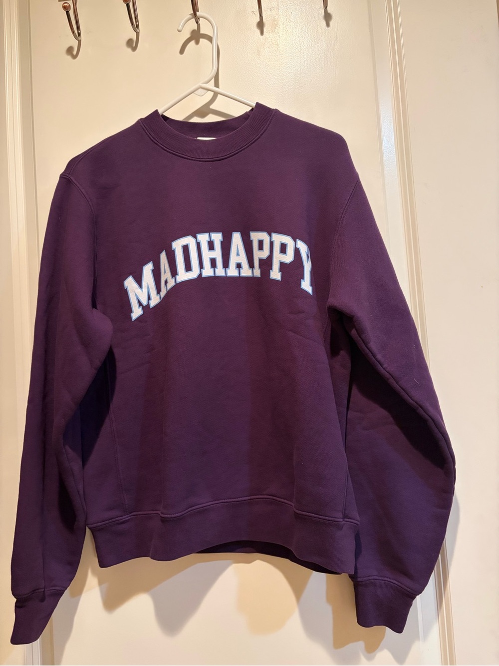 MadHappy Campus Fleece Crewneck - Deep Purple XS (oversized) New with Tags